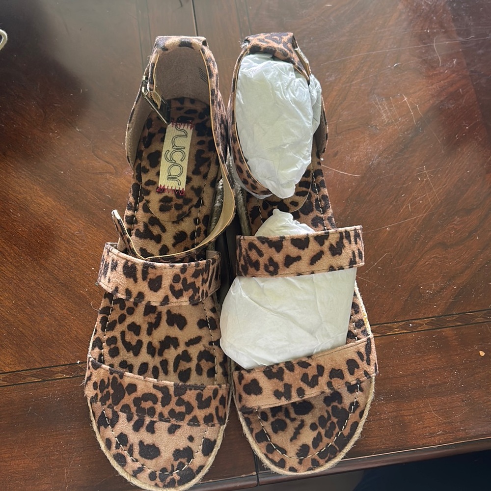 Sugar Leopard print Espadrilles size 10